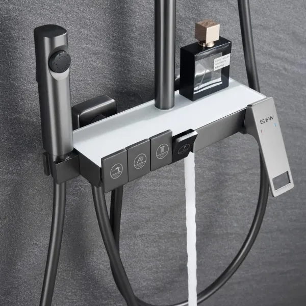 Душевая стойка Black&White Universe 5012MG оружейная сталь