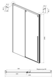Душевая дверь Ambassador Intense 110022201IBB 120см чёрный/тонированное