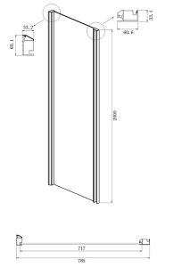 Душевой уголок Ambassador Intense 110022201IBB-80IBB 120x80см чёрный/тонированное