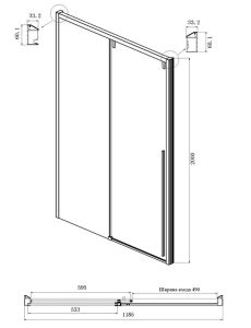 Душевой уголок Ambassador Intense 110022201IBB-90IBB 120x90см чёрный/тонированное