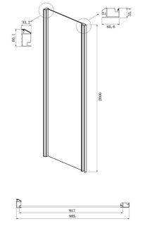 Душевой уголок Ambassador Intense 110022201IBB-100IBB 120x100см чёрный/тонированное