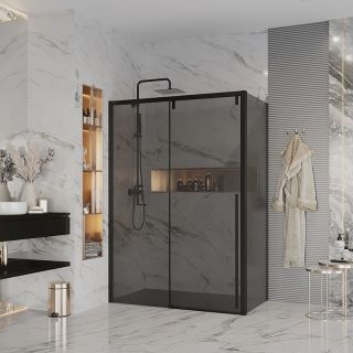 Душевой уголок Ambassador Intense 110022202IBB-90IBB 130x90см чёрный/тонированное