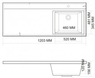 Раковина над стиральной машинкой Andrea Cosmos 120см правая белый 4680028070344 Раковина над стиральной машинкой Andrea Cosmos 120см правая белый 4680028070344