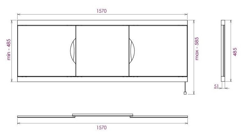 Экран под ванну Onika Лагуна-Эконом 516003 160см белый
