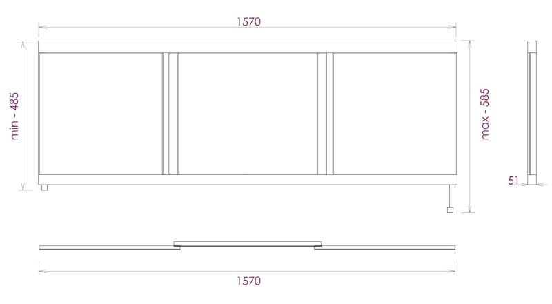 Экран под ванну Onika Одио Нова 516006 160см белый