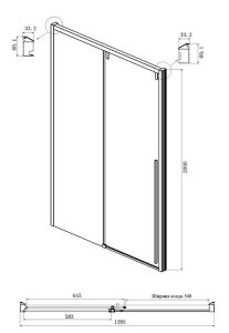 Душевая дверь Ambassador Intense 110022202IBB 130см чёрный/тонированное