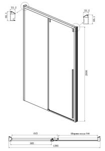Душевой уголок Ambassador Intense 110022202IBB-100IBB 130x100см чёрный/тонированное