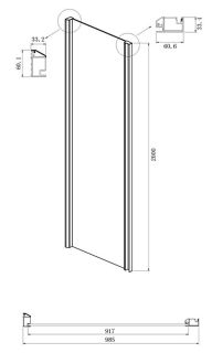 Душевой уголок Ambassador Intense 110022202IBB-100IBB 130x100см чёрный/тонированное