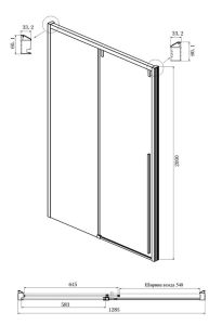 Душевой уголок Ambassador Intense 110022202IBB-110IBB 130x110см чёрный/тонированное