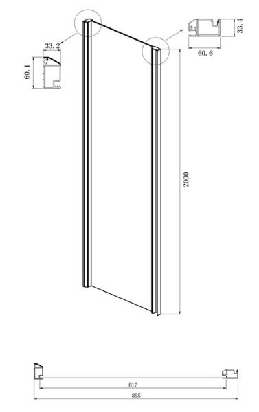 Душевой уголок Ambassador Intense 110022203IBB-90IBB 140x90см чёрный/тонированное