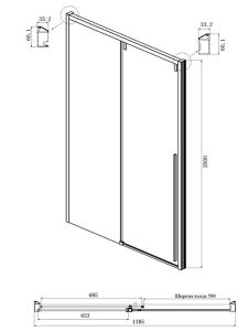 Душевой уголок Ambassador Intense 110022203IBB-100IBB 140x100см чёрный/тонированное