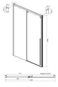 Душевая дверь Ambassador Intense 110022204IBB 150см чёрный/тонированное