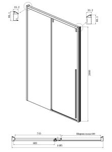 Душевой уголок Ambassador Intense 110022204IBB-80IBB 150x80см чёрный/тонированное