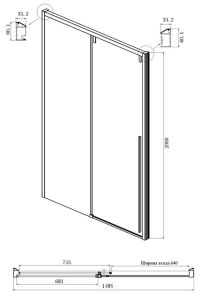 Душевой уголок Ambassador Intense 110022204IBB-100IBB 150x100см чёрный/тонированное