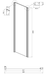 Душевой уголок Ambassador Intense 110022204IBB-100IBB 150x100см чёрный/тонированное