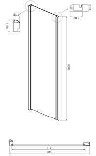 Душевой уголок Ambassador Intense 110022204IBB-100IBB 150x100см чёрный/тонированное