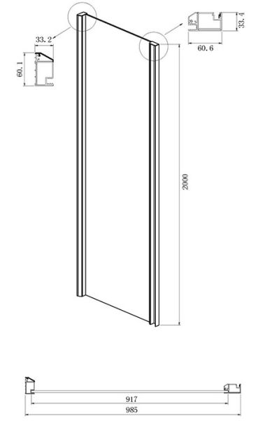 Душевой уголок Ambassador Intense 110022204IBB-100IBB 150x100см чёрный/тонированное