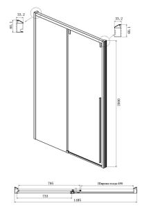 Душевой уголок Ambassador Intense 110022205IBB-80IBB 160х80 см, профиль черный
