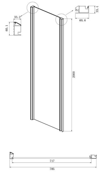 Душевой уголок Ambassador Intense 110022205IBB-80IBB 160х80 см, профиль черный