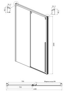 Душевой уголок Ambassador Intense 110022205IBB-110IBB 160x110см чёрный/тонированное