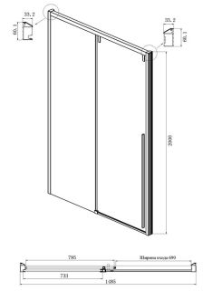 Душевой уголок Ambassador Intense 110022205IBB-110IBB 160x110см чёрный/тонированное