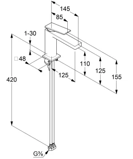 Смеситель для раковины Kludi Decus 54282N575 брашированный никель