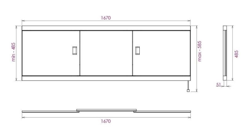 Экран под ванну Onika Монако-Эконом 517014 170см белый