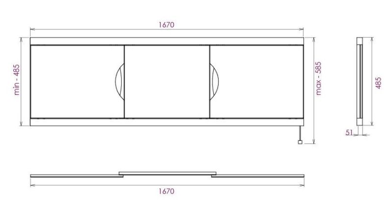 Экран под ванну Onika Лагуна-Эконом 517015 170см белый