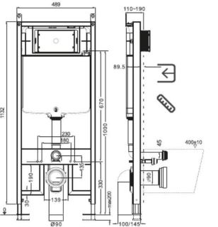 Инсталляция для унитаза AQUAme Slim AQM4003