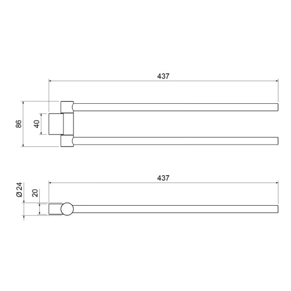 Полотенцедержатель Timo Luiro 18559/03 чёрный матовый