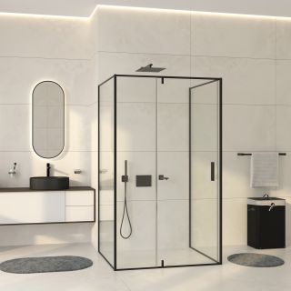 Душевой уголок WasserKRAFT Elbe 74P21 120x90 см профиль чёрный матовый стекло прозрачное