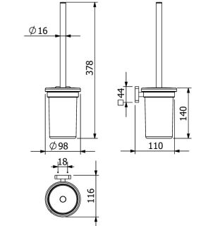 Туалетный ёршик Kludi Vela S 25974N1 брашированная бронза