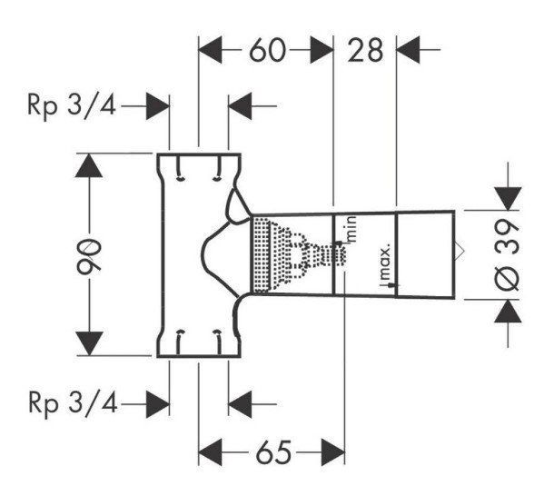 Внутренний механизм запорного вентиля Hansgrohe 16970180 Внутренний механизм запорного вентиля Hansgrohe 16970180