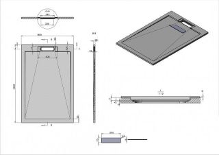 Душевой поддон Esbano ESP-LM128VG 120×80 см серый