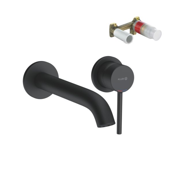 Смеситель для раковины Kludi BOZZ BLACK  SET 382453976S черный