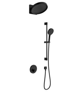 Душевой комплект AQUAme AQM8403MB с термостатом чёрный матовый