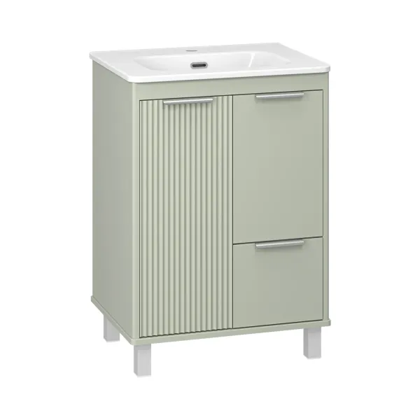 Напольная тумба под раковину Brevita Risacca Pistachio 60 УТ000026418 фисташковый