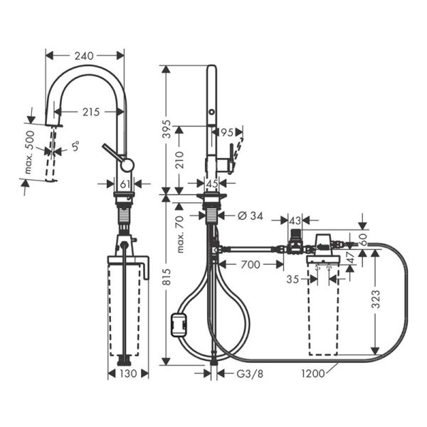 Смеситель Hansgrohe  Aqittura M91 76803000 для кухни
