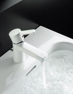 Смеситель для раковины Kludi Zenta XL белый/хром 382609175 Смеситель для раковины Kludi Zenta XL белый/хром 382609175