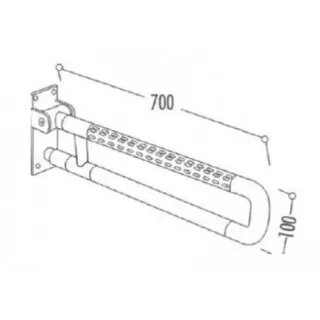 Откидной опорный поручень для унитаза Creavit TB302 70 см белый
