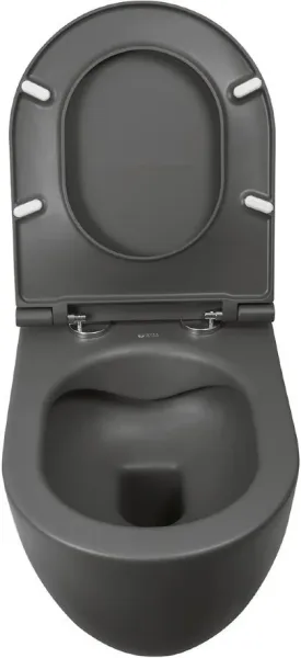 Подвесной унитаз Isvea Infinity 10NF02001SV-2C безободковый крышка микролифт антрацит матовый