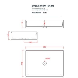 Раковина ArtCeram Scalino SCL002 17 00 черная 55 см Раковина ArtCeram Scalino SCL002 17 00 черная 55 см