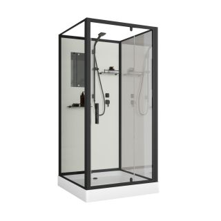 Душевая кабина Niagara Standart ST90/15Q/BL/BK 90x90 см профиль чёрный стекло прозрачное
