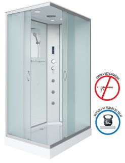 Душевая кабина Niagara NG-43085-14QF с гидромассажем 100x80см серебро/матовое