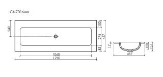 Раковина Ceramicanova Грация (Grace) CN7016wx 121 см белый