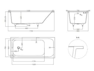 Ванна из искусственного камня Salini Orlanda S-Sense 102016M 170x80см белый матовый Ванна из искусственного камня Salini Orlanda S-Sense 102016M 170x80см белый матовый