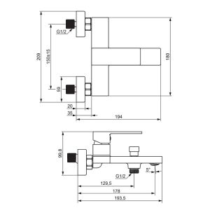 Смеситель для ванны и душа Damixa Gala 531000500 розовое золото