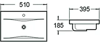 Раковина встраиваемая сверху SantiLine SL-2101(50) белый