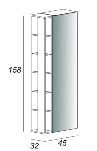 Шкаф-колонна Cezares 45x158 Rovere scuro Soft Angie 53172