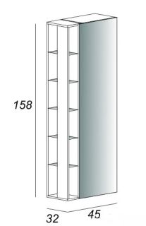 Шкаф-колонна Cezares 45x158 Rovere scuro Soft Angie 53172